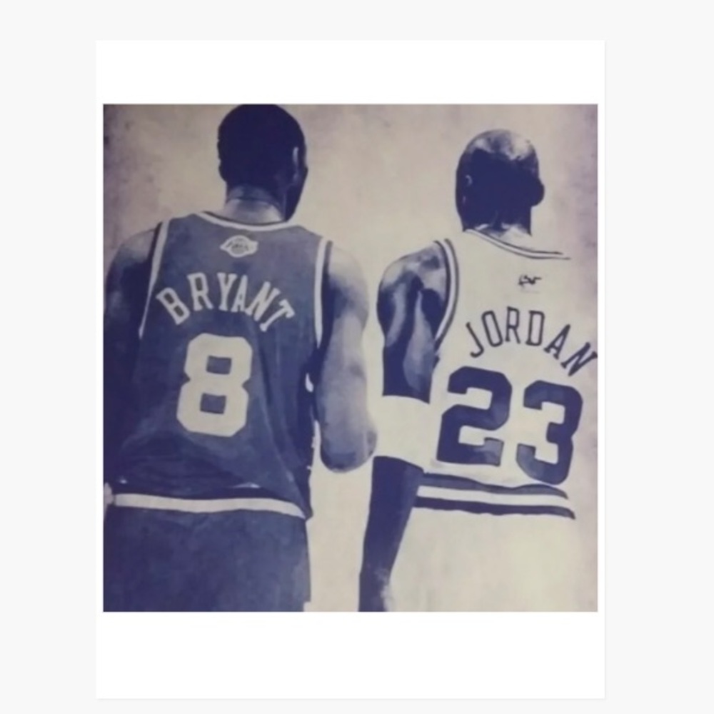 NEW!💯 KOBE BRYANT & MICHAEL JORDAN 8.5x11 ULTRA GLOSSY REPRINT 2003 ART POSTER!